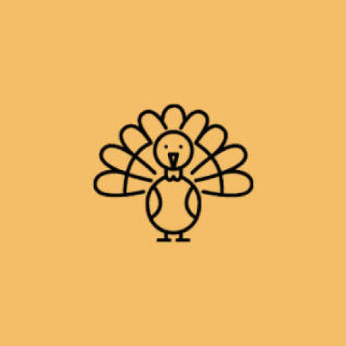 clipart turkey on orange background